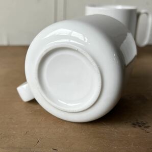2個set Uハンドル マグカップ デットストック 白磁 陶器 検: コーヒーカップ ティーカップ カフェ レトロ ビンテージ アンティークの画像8