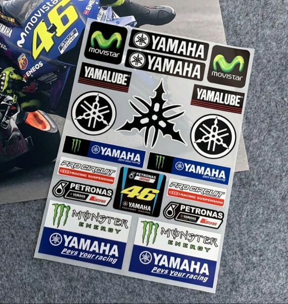 防水反射 モンスターエナジー / バイクステッカー ヘルメットステッカー ヤマハ Movistar デカール ロッシ Rossi