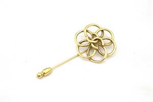 6A2115 [Подлинная гарантия] Chanel Pin Brouch Flower Charia Cocomark Gold 1143 Vintage Chanel