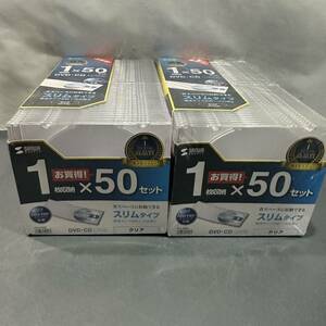 未使用品 SANWA SUPPLY DVD・CD ケース クリア スリムタイプ 50枚セット ×2 合計100枚 収納 整理用品 