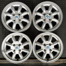 管理番号：S12-81【4本価格】【14x4.5J 4x100 ET+45 ハブ54】ダイハツ製・ミニライト/MINILITE・直接引取可能・適格請求書発行可能_画像1