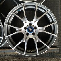 管理番号：S12-111【4本価格】【17x7J 5x100 ET+47 ハブ73】weds LEONIS・軽量・プリウス インプレッサ等・適格請求書発行可能_画像4