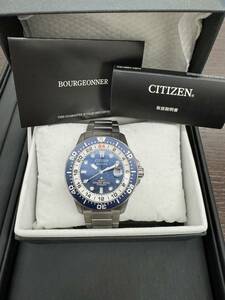 H#4721 ★超美品☆　CITIZEN シチズン プロマスター エコドライブ GMT ダイバー BJ7111-86L チタン ブルー