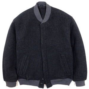 80s COMME des GARCONS homme 100%WOOL JACKET ビンテージ コムデギャルソン ウールブルゾン ジャケット チャコールグレー Mサイズ