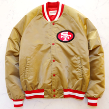 米国製 90s 49ers サンフランシスコ フォーティナイナーズ Locker Line製 ナイロンスタジャン 中綿入り Lサイズ MADE IN USA_画像3