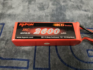 KYPOM K6 22.2V 2600mA 35C-70C リポバッテリー T-REX500 等に