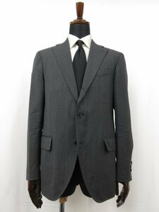 【ラルディーニ LARDINI】 ウール素材 ストレッチ 3ボタン段返り 織柄ジャケット (メンズ) size50 グレー系 伊製 IG0821AQ ■28MJ8635