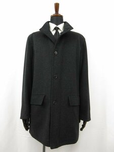 超美品【Ermenegildo Zegna エルメネジルドゼニア】EEVBK LSR カシミア混 リバーシブルコート(メンズ) M/50 黒×グレー系 伊製■17MW2941■