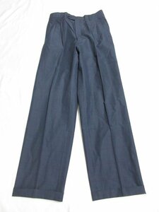 【ファソナブル FACONNABLE】 コットンパンツ スラックス (メンズ) size73 ネイビー系 グレンチェック柄×格子柄 2アウトタック ■28MP9985