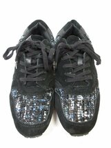 美品 【ANDRE アンドレ】 スエードレザー×ツイード ローカットスニーカー シューズ 靴 (レディース) size37 ブラック ■18LZ4334■_画像8