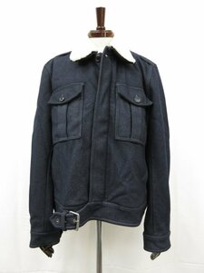 極美品【ディーゼル　DIESEL】FOR SUCCESSFUL LIVING 2WAY ボア付ウールブルゾン TR750018 (メンズ) sizeXL ネイビー系 ■17MB3263■