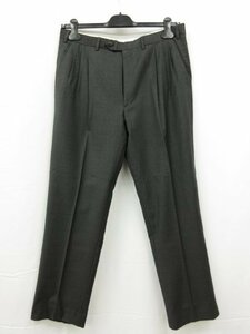 HH 美品 【ブリオーニ Brioni】 ウールスラックス パンツ (メンズ) チャコールグレー系 2アウトタック ■28MPA0128■