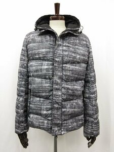 超美品【A|X ARMANI EXCHANGE アルマーニエクスチェンジ】K-Fall-2015 フード付 総柄ダウンジャケット (メンズ) M/M グレー系■17MB3295■