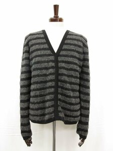  super-beauty goods [ Etro ETRO] gran ji manner border pattern V neck long sleeve knitted ( men's ) sizeM gray × black Italy made #29MN4863#