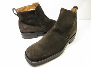 美品 【グッチ GUCCI】 スエードレザー スクエアトゥ ブーツ 紳士靴 (メンズ) size39.5E ダークブラウン系 ●18MZA4287●