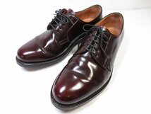 美品 【ヤンコ YANKO】14965 プレーントゥ 外羽根 ドレスシューズ 紳士靴 (メンズ) size5.5 バーガンディ系 ■18MZA4340■_画像1