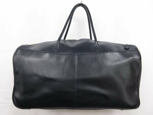 HH almost unused [siseiCiseichisei] 1131 Buffalo leather Boston bag ( men's ) navy #5HT2326#