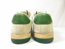 超美品【グッチ GUCCI】546551 スクリーナー GGキャンバス×レザースニーカー ヴィンテージ加工 靴(メンズ) 7.5 ベージュ系 ■18MZA4387■_画像4