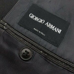 【GIORGIO ARMANI ジョルジオアルマーニ】 シングル2ボタン ジャケット (メンズ) size50 ブラック 織柄 イタリア製 ■28MJ8617■の画像10