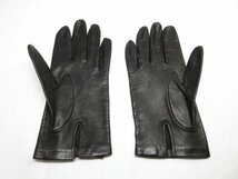 HH 超美品 【セルモネータグローブス Sermoneta gloves】 シンプルなデザイン♪ レザーグローブ 手袋 (メンズ) 7(1/2) 黒 伊製■10ME6297_画像2