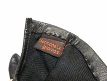 HH 超美品 【セルモネータグローブス Sermoneta gloves】 シンプルなデザイン♪ レザーグローブ 手袋 (メンズ) 7(1/2) 黒 伊製■10ME6297_画像4