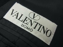 HHヴィンテージ 【Valentino UOMO ヴァレンティノウオモ】 ウール 濃紺 ダブル4ボタン スーツ (メンズ) size48R ネイビー 織柄■28RMS7433_画像10