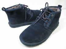 【アグ UGG】 NEUMEL ニューメル 3236 スエード ショートブーツ 紳士靴 (メンズ) size25 ブルー系 ■18MZA4467■_画像1