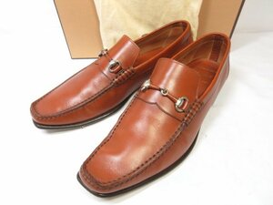 超美品 【サントーニ Santoni×ビームスF BEAMS F】 ホースビットローファー スリッポン 紳士靴 (メンズ) size7.5 茶系 ■18MZA4486■