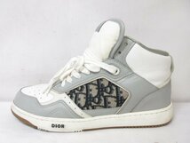 美品 【ディオールオム Dior HOMME】 B27 ミッドトップスニーカー トロッター柄 紳士靴 (メンズ) size41 ホワイト×グレー ■18MZA4478■_画像9