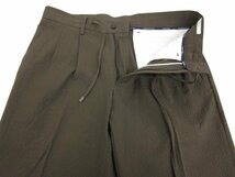 極美品 【ジェルマーノ GERMANO】 ストレッチ コットン混 シアサッカースラックス パンツ (メンズ) size48 ブラウン 伊製 ■28MPA0066■_画像9