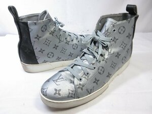 HH 美品【ルイヴィトン LOUIS VUITTON】 FD1127 スプリット マッチアップライン ハイカットスニーカー 靴 (メンズ) 8.5 銀×黒 ■18MZA4558