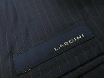 HH訳あり【LARDINI ラルディーニ】 シングル3ボタン段返り 濃紺 スーツ (メンズ) size46REG ネイビー系 ストライプ 伊製 JI801AQ 27RMS7593_画像9