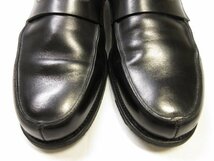 HH 美品 【ジョンロブ JOHN LOBB】 レザー コインローファー スリッポン 紳士靴 (メンズ) size7E3198 ブラック 黒 ■18MZA4584■_画像3