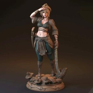 # 1:24 adventure house girl soldier model geo llama kit # not yet painting unassembly resin model figure 1:24 scale G068