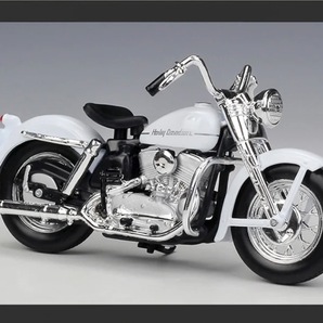 価格調整 完成品 ★ バイク ミニカー 合金 1/18 ハーレーダビットソン 1952 K モデル ★ ミニチュア オートバイ ホワイト Harley G059の画像5
