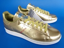 13420■新品 デッド adidas stansmith GOLD METALLIC アディダス スタンスミス ゴールド メタリック 顔つき 金 23.5 FW5364_画像2