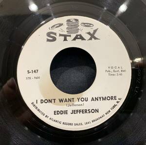 【EP】Eddie Jefferson - I Don't Want You Anymore / Uh Oh (I'm In Love Again) 1964年US盤 Stax S-147