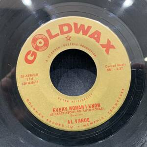 【EP】Al Vance - Every Woman I Know (Is Crazy About An Automobile) / Have You Seen Jean 1965年USオリジナル Goldwax Records 116 