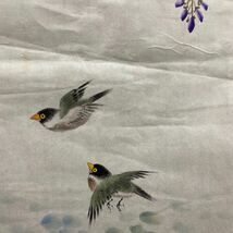 A45）中国画 花鳥図 中国美術 掛け軸 中国の有名な近現代書画大家汪慎生花鳥画作品の中古保証！_画像6
