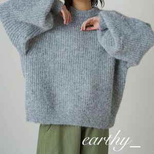 新品 earthy リサイクルヤーンシャギーニット