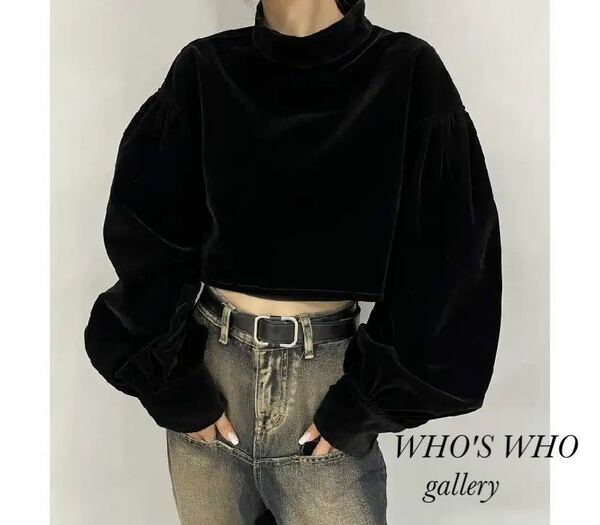 新品 WHO'S WHO gallery ハイネック別珍ブラウス