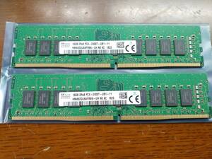 SK Hynix DDR4 2400 PC4 19200 16GB ×2 計 32GB デスクトップ用メモリー 動作確認済 HMA82GU6AFR8N-UH ②