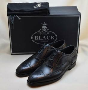 BARKER BLACK バーカーブラック フルブローグオックス　M0047　黒カーフ　USA8/UK7　25.5-26cm相当　未使用品　イギリス製