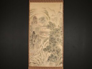 【模写】【伝来】sh3904〈与謝蕪村〉大幅 山水書屋図 俳人 画家 江戸時代中期 大阪の人