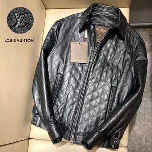 定価:100万円超え【LVロゴ】未使用級！タグ付き◎【一生もの】フランス製◎ヴィトン L-XL【LOUIS VUITTON】レザージャケット コート メンズ