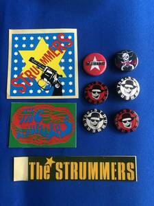 The STRUMMERS 缶バッジ、ステッカーセット　LET IT ROCK$ 未使用！　ストラマーズ　スタークラブ 