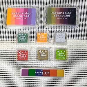 ウォーターカラースタンプ台まとめ　KODOMO NO KAOこどものかお water color stamp pad/KODOMO NO KAO color kiss　ほか　現状品