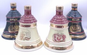 【同梱不可】4本セット ベルズ 8年 陶器 クリスマスボトル 1994～1997 スコッチ ウイスキー 古酒 未開栓 700ml P027605