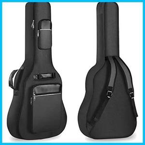 ギターソフトケース 楽器バッグ スポンジ 8mm ギターケース 軽量 40-41インチ用 ギグバッグ 厚い肩 ギター アコースティック