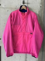 激レア スペシャル 80’s 90’s USA製 Patagonia パタゴニア グリセード プルオーバー エッグプラント ピンク ナイロンジャケット フリース_画像3